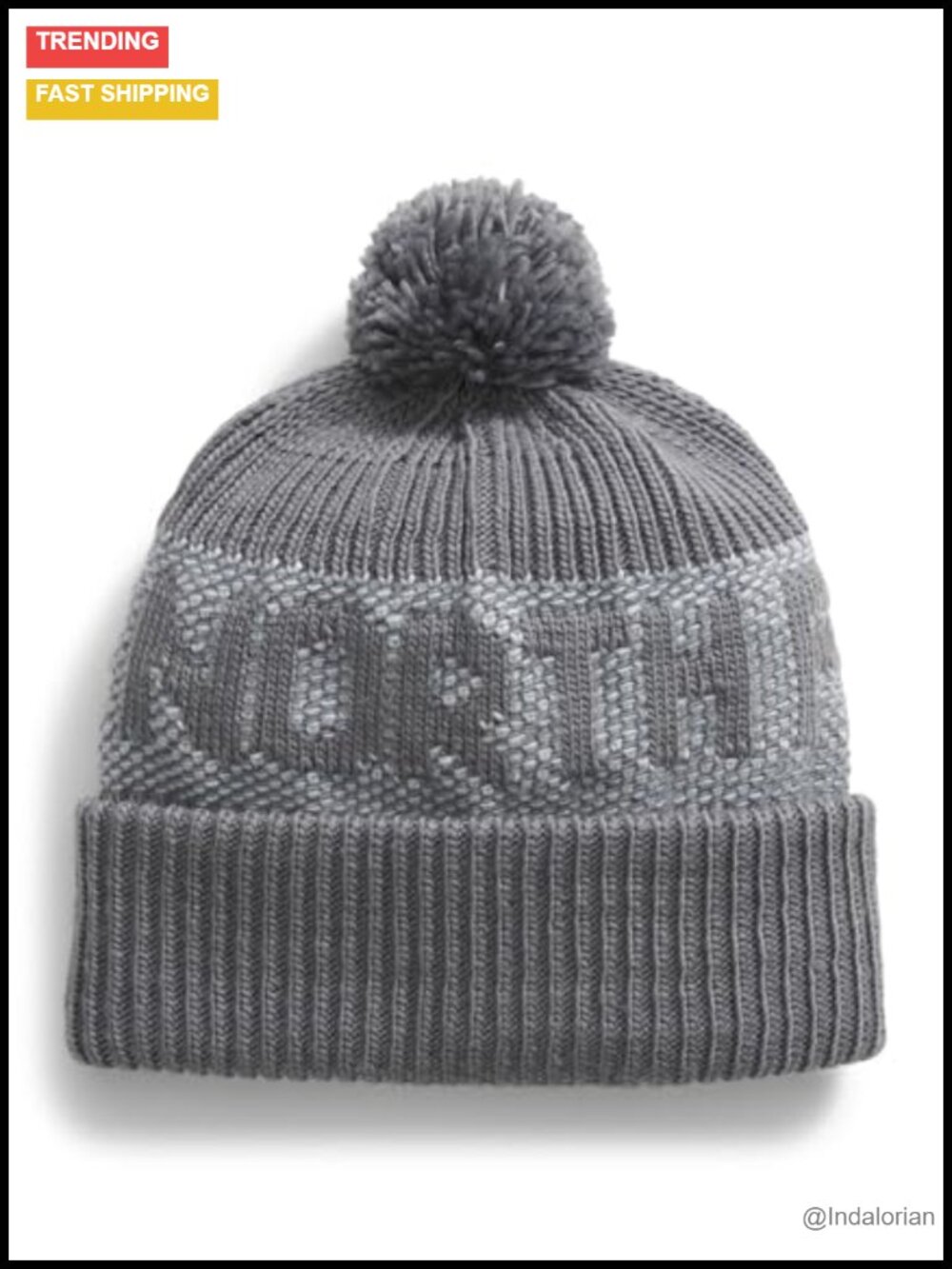 100% Polyester Rib Knit Cuffed Beanie Removable Pom Winter Hat